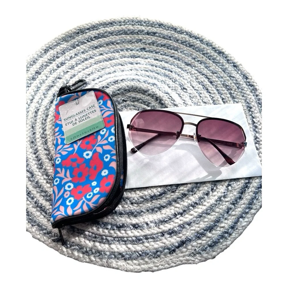 Frye & Co Aviator Sunglasses with soft case.